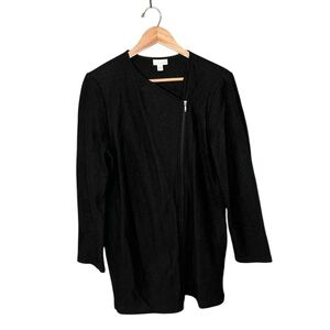 J. Jill PureJill Asymmetric Zip Wool Blend Lightweight Jacket